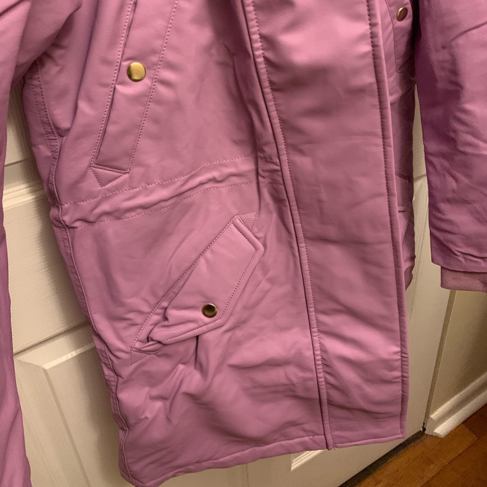 J. Crew Lavender Puffer Coat with Faux Fur Sherpa Lined Hood - Picture 4 of 14